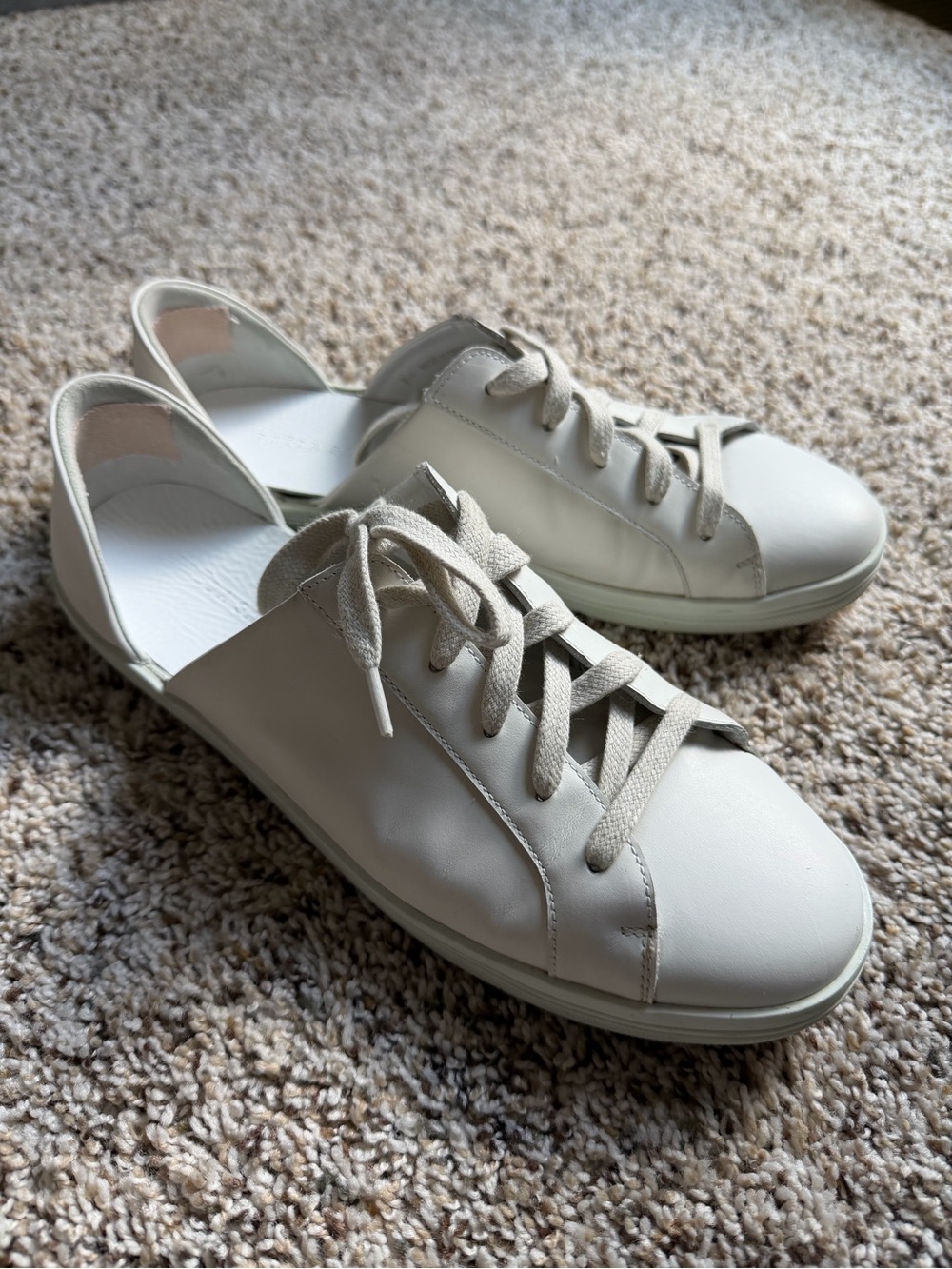 Freda Salvador Off-White Leather Lace-Up Sneakers